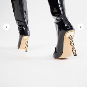 Black Patent Leather Women's Boots